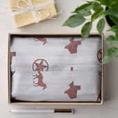 テキサス州、星及び馬パターン 薄葉紙 (ギフト)