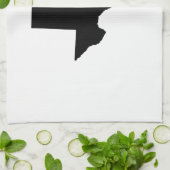 テキサス州（白黒） キッチンタオル (折り畳み)