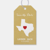 テキサス州 結婚式 Save the Date ギフトタグ (正面)