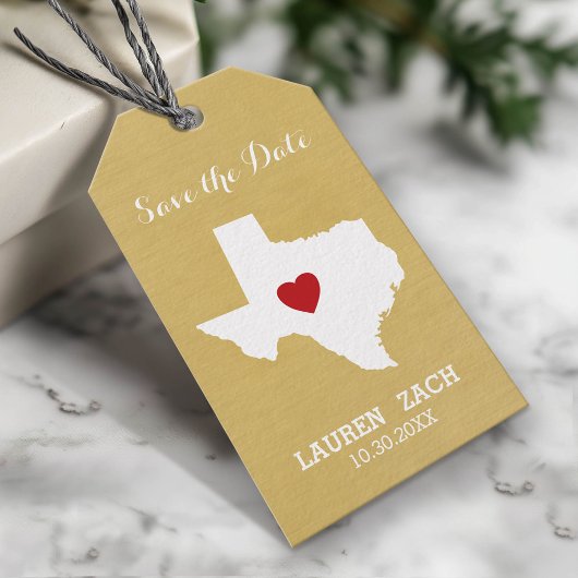 テキサス州 結婚式 Save the Date ギフトタグ