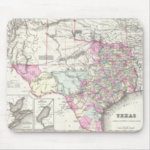 テキサス州(1855年)のヴィンテージの地図 マウスパッド