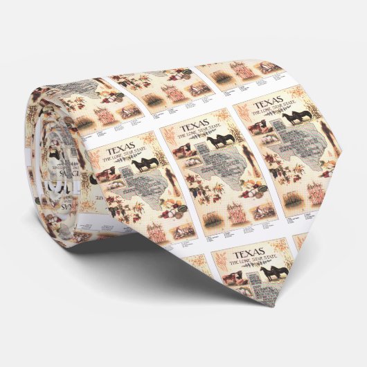テキサス州(1912年)のヴィンテージの地図 ネクタイ (ロール)