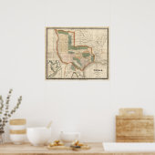 テキサス州、David H Burr ポスター (キッチン)