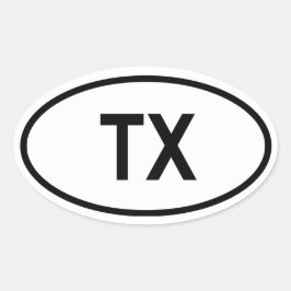 テキサス州「TX」 楕円形シール