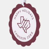 テキサス州A&M大学 – サンアントニオ |州ロゴ オーナメントカード (左)