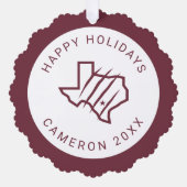 テキサス州A&M大学 – サンアントニオ |州ロゴ オーナメントカード (正面)