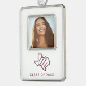 テキサス州A&M大学 – サンアントニオ |州ロゴ シルバープレートフレームオーナメント (左)