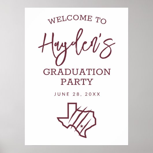 テキサス州A&M大学 – サンアントニオ |州ロゴ ポスター (正面)