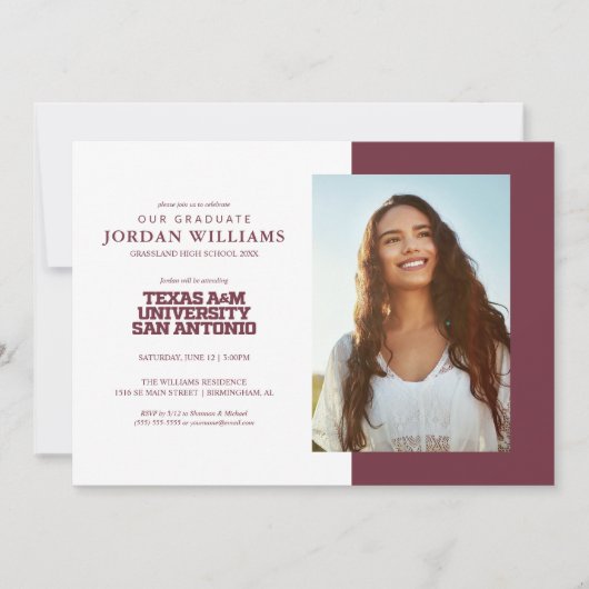 テキサス州A&M大学 – サンアントニオ 案内状 (正面)