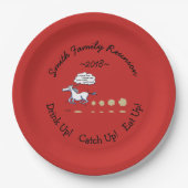 テキサス州BBQファミリー懇親会ウェスタンおもしろいテーマ ペーパープレート (正面)