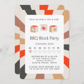 テキサス州BBQブロックパーティーforトッツ&ポップ招待状 招待状 (正面/裏面)