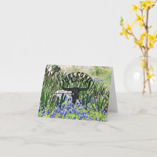 テキサス州Bluebonnetの歓迎 カード (黄色い花)