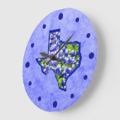 テキサス州BLUEBONNETS ラージ壁時計 (傾斜)