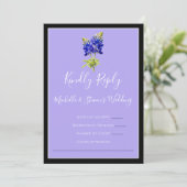 テキサス州Bluebonnets on Lavender春RSVP 招待状 (スタンド正面)