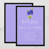 テキサス州Bluebonnets on Lavender春RSVP 招待状 (正面/裏面)