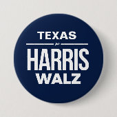 テキサス州for Harris Walz 缶バッジ (正面)