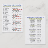 テキサス州Holdemのオンライントランプのポーカーの友達 名刺 (正面/裏面)