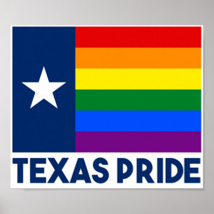 テキサス州LGBTゲイプライドの虹の旗 ポスター