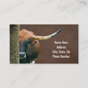 テキサス州Longhorn Cow名刺 名刺