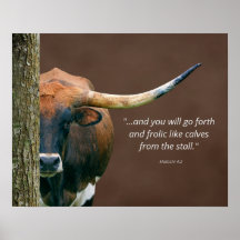 テキサス州Longhorn Cow Poster – カスタマイズ可能な表現