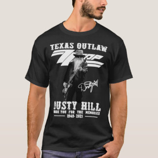 テキサス州Outlaw Dusty Hill Thank For The Memories Tシャツ