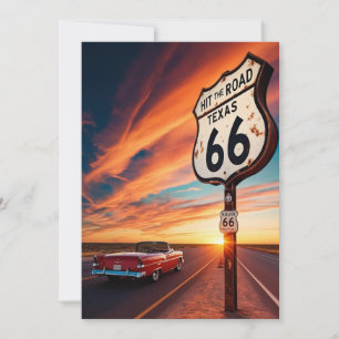 テキサス州Route 66ハガキ収集用ポストカーD 招待状