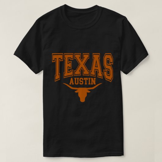 テキサス州TX American Longhorn統一された州フォントプル Tシャツ (デザイン正面)