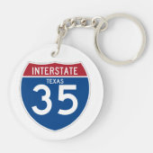 テキサス州TX I-35の州間幹線道路の盾- キーホルダー (裏面)