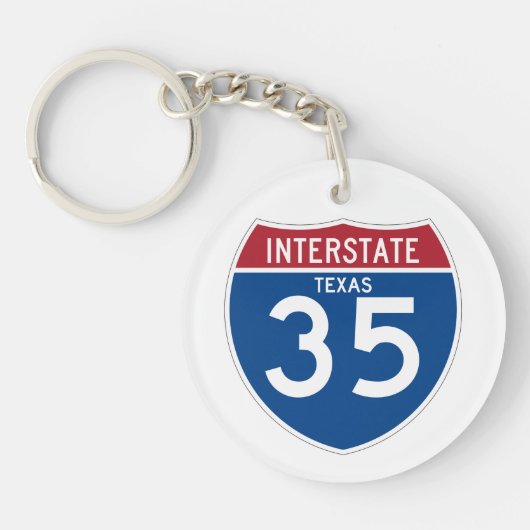 テキサス州TX I-35の州間幹線道路の盾- キーホルダー (正面)