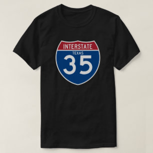 テキサス州TX I-35の州間幹線道路の盾- Tシャツ