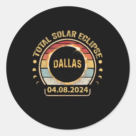 テキサス州Tx Teeトータル太陽のEclipseパーティー2024 Totali ラウンドシール (正面)