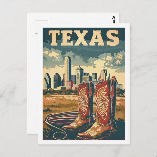 テキサス州USAアメリカヴィンテージ有名なトラベルプレイス ポストカード (正面/裏面)
