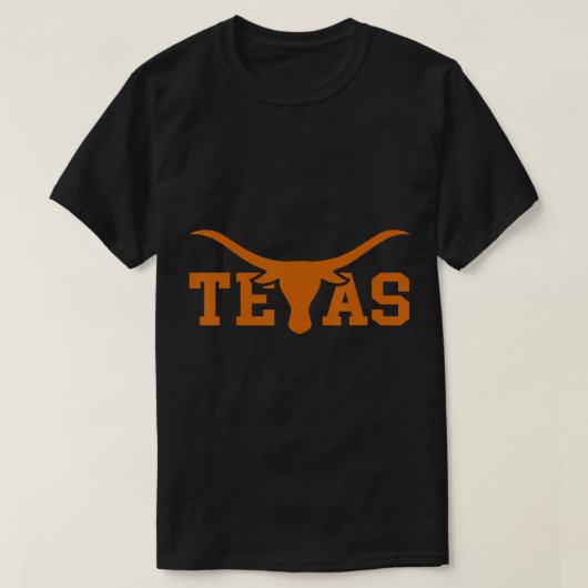 テキサス州USA Longhorn Bull AmericanフォントTシャツ Tシャツ (デザイン正面)