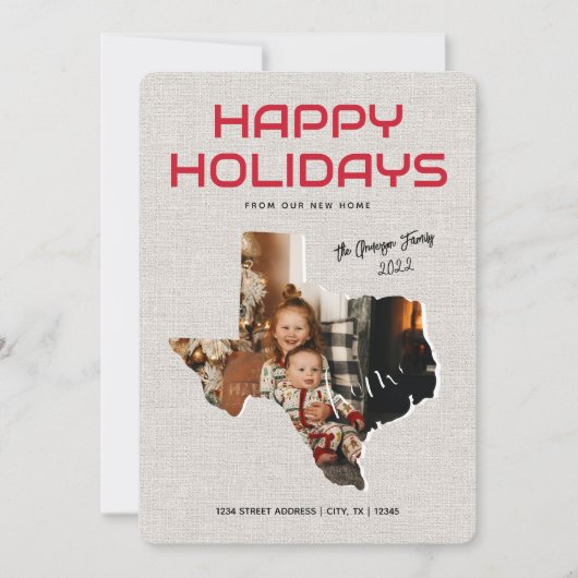 テキサス引越しのお知らせ ホリデーカード (正面)
