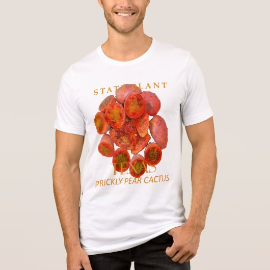 テキサス準州の植物 ウチワサボテン トライブレンドTシャツ (正面)