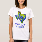 テキサス生まれ育ちのルパイン州の形 Tシャツ (正面)