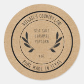 テキサス産の素朴な海塩キャラメル食品ラベル ラウンドシール (正面)