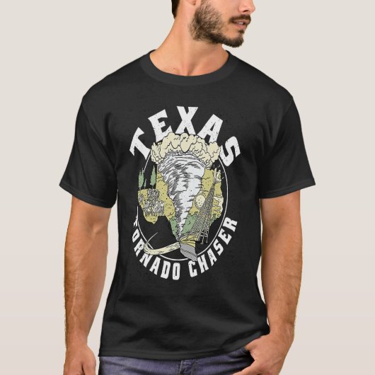 テキサス竜巻ハンター 嵐警報 荒天 テキサンズ Tシャツ (正面)