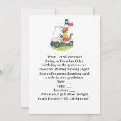 テキサス誕生日ゴルフ テーマ - 猫好きのための  招待状 (裏面)