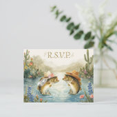 テキサス釣りウェディングR.S.V.P.返信 ポストカード (スタンド正面)