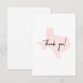 テキサス　ありがとう　照れるハートのグリーティングカード サンキューカード (正面/裏面)