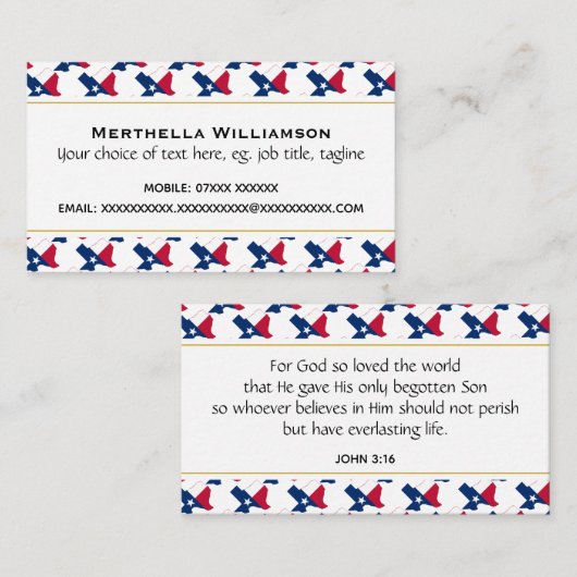 テキサス | クリスチャン聖なる書物、 経典 | ヨハネ3:16 名刺 (正面/裏面)
