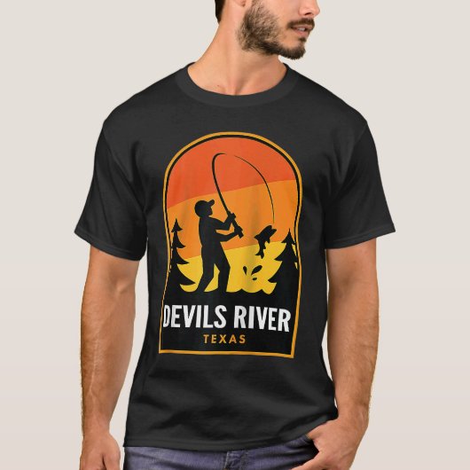 テキサス デビルズリバー 釣り ラグラン Tシャツ (正面)