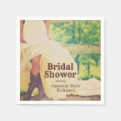 テキサス ブライド イン ブーツ ブライダル シャワーナップキン スタンダードカクテルナプキン (正面)