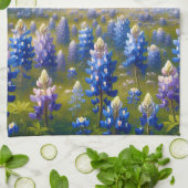 テキサス・ブルーボネットの草原の風景 キッチンタオル (折り畳み)