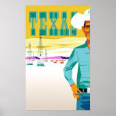 テキサス.ヴィンテージスタイル旅行ポスター ポスター (正面)