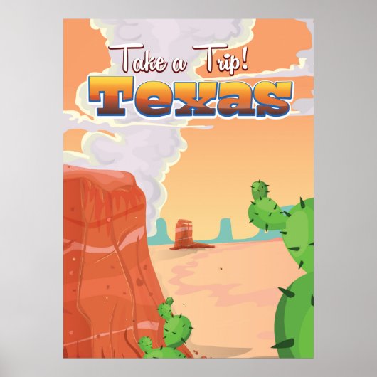テキサス ヴィンテージ トラベル ポスター (正面)