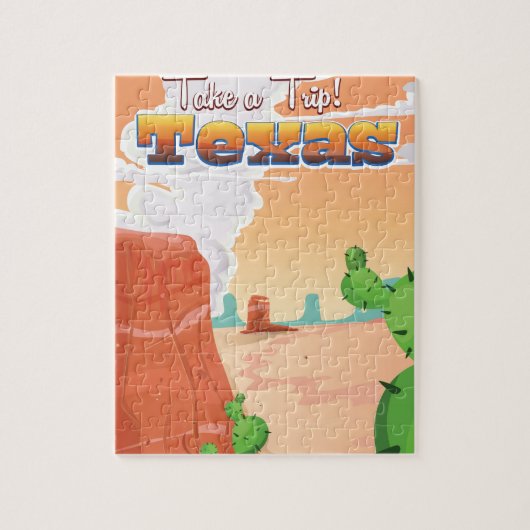 テキサス ヴィンテージ トラベル ポスター ジグソーパズル (縦)