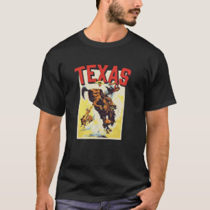 テキサス ヴィンテージ ロデオ トラベル ポストカード カウボーイ ブロンコ Tシャツ