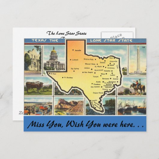 テキサス、孤独な星の州 ポストカード (正面/裏面)